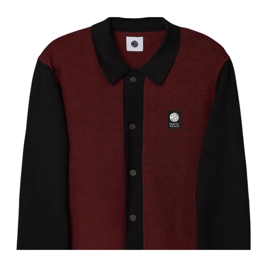 Pretty Green Roxy Long Sleeve Black Knit Shirt