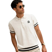 Sandbanks Stripe Hem Ecru Polo Shirt