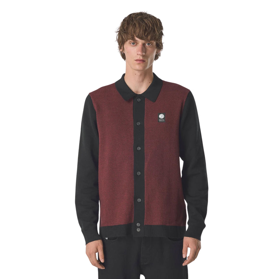 Pretty Green Roxy Long Sleeve Black Knit Shirt