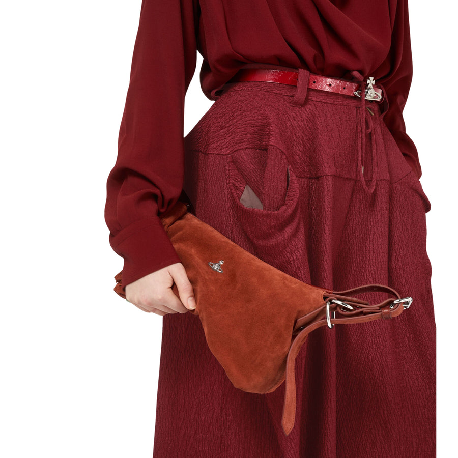 Vivienne Westwood Emma Suede Leather Ginger Shoulder Bag