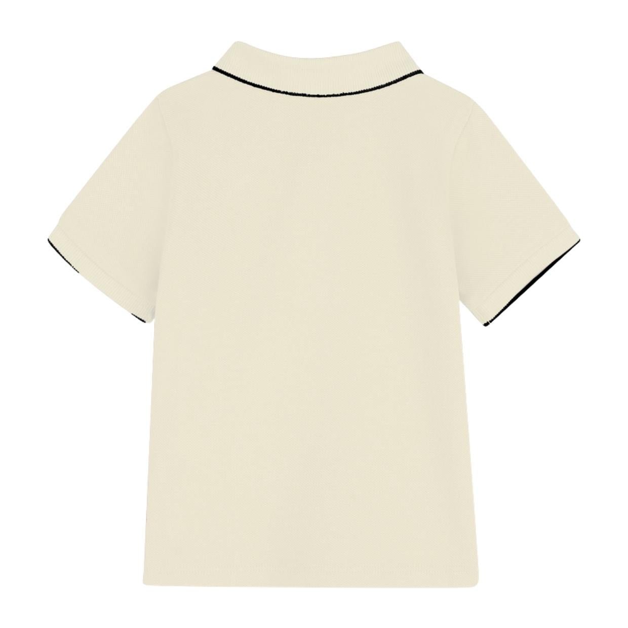 BOSS Baby Print Logo Sand Cotton Pique Polo Shirt