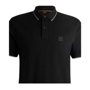 BOSS Passertip Slim Fit Contrast Tipping Black Polo Shirt