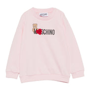 Moschino Baby Heart Patch Logo Pink Sweatshirt