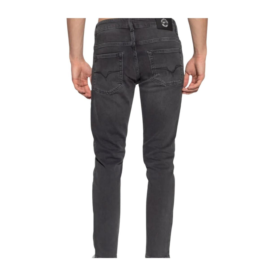 Versace Jeans Couture Narrow Fit Dundee Emblem Logo Dark Grey Denim Jeans