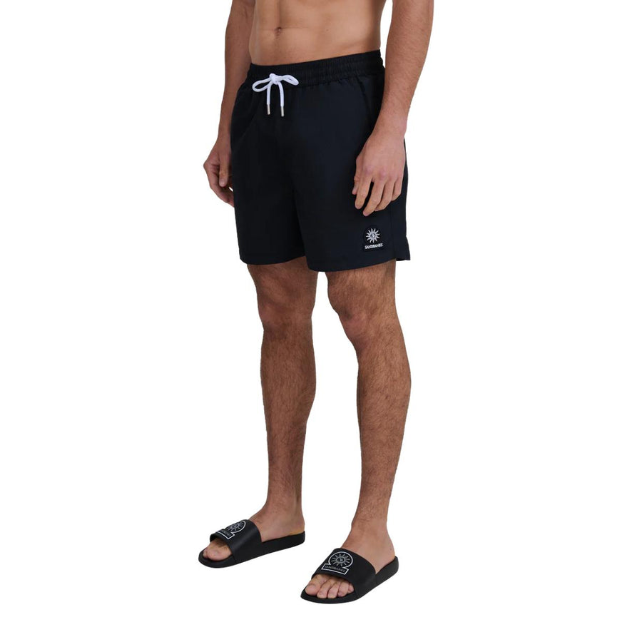Sandbanks Badge Logo Black Swim Shorts