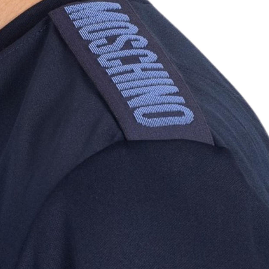 Moschino Underwear Rubberised Tape Logo Navy T-Shirt