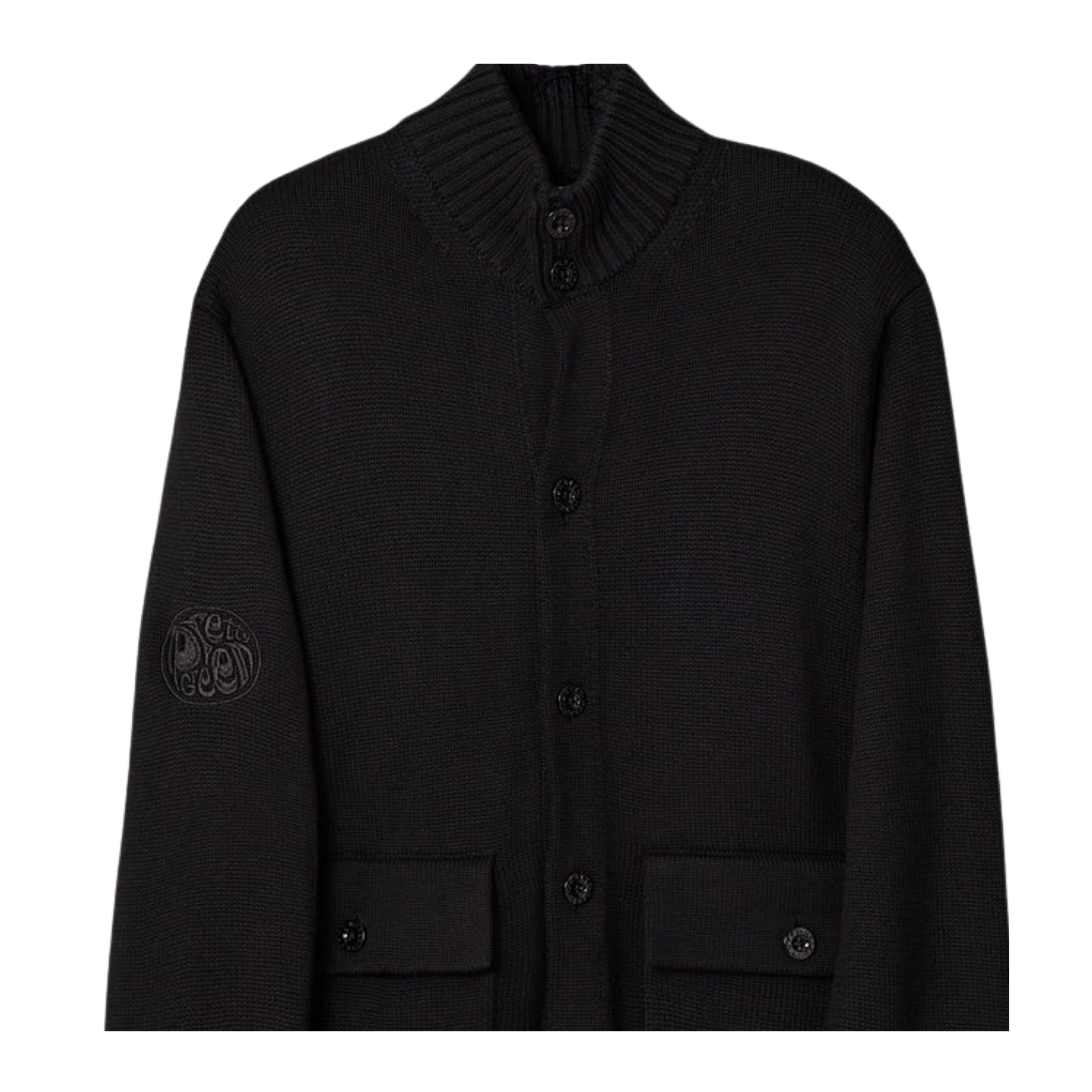 Pretty Green Temperance Funnel Neck Black Knit Sweater