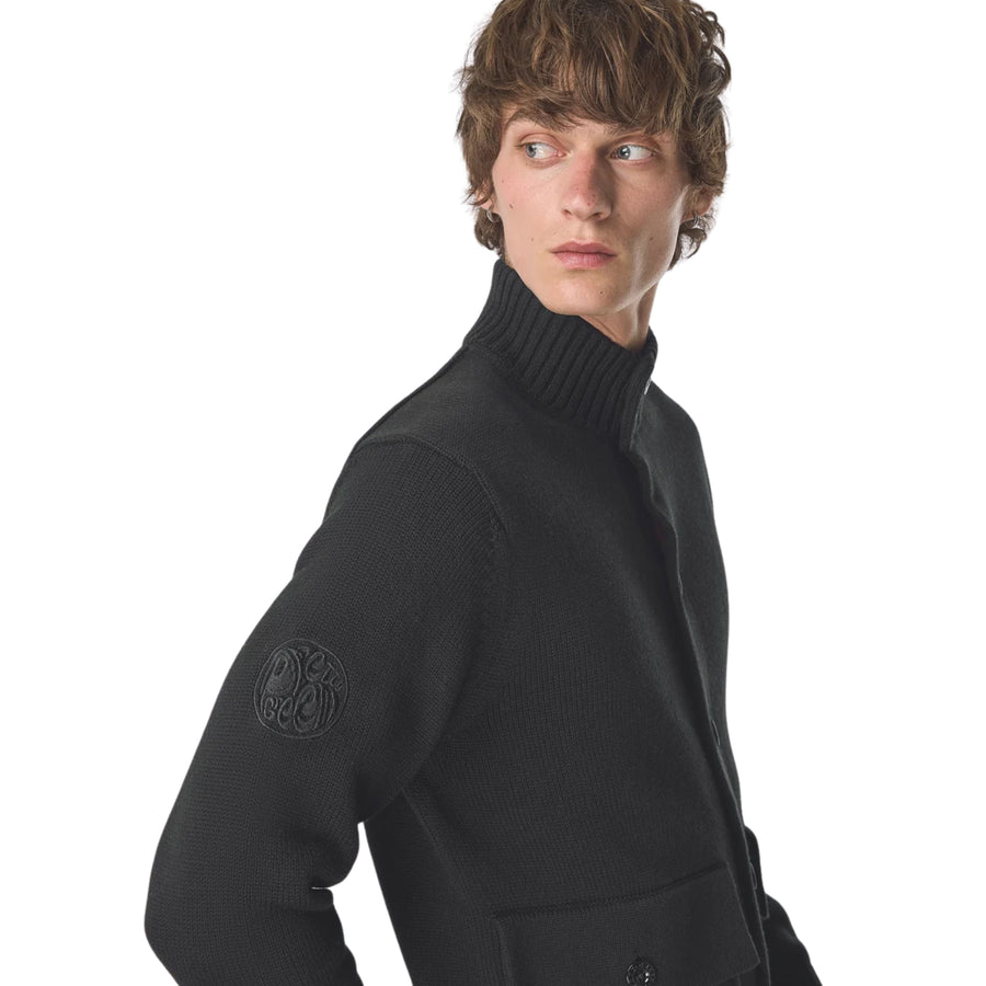 Pretty Green Temperance Funnel Neck Black Knit Sweater