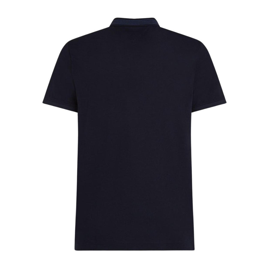 Tommy Hilfiger Mercerised Pique Navy Zip Polo Shirt