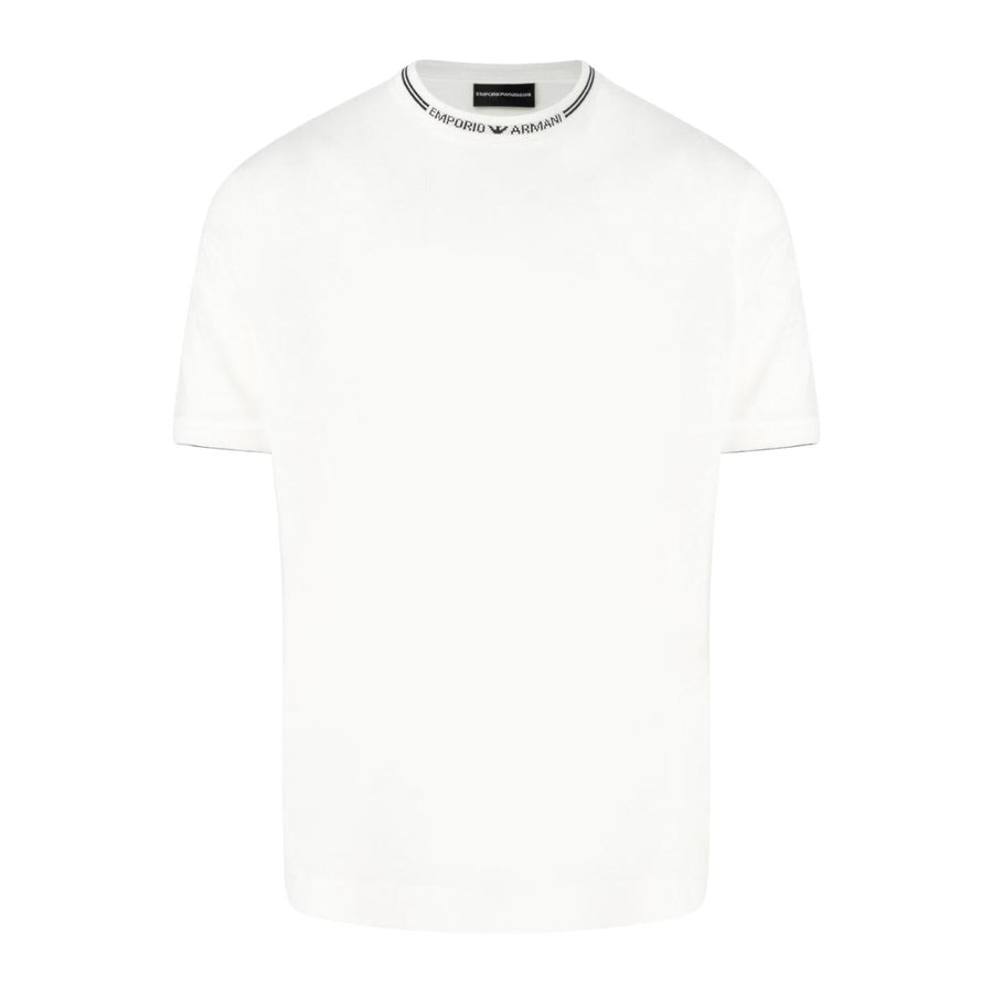 Emporio Armani Logo Collar White T-Shirt