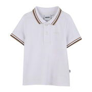 BOSS Baby Iconic Stripes White Short Sleeve Polo Shirt