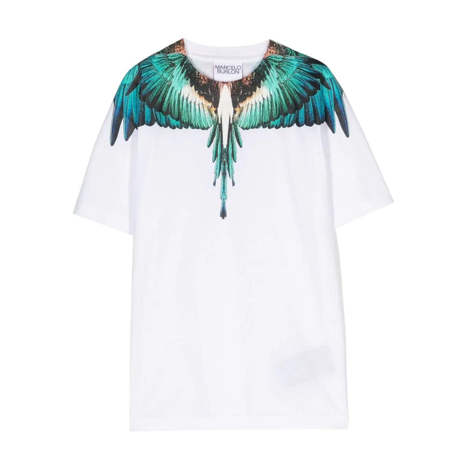 Marcelo Burlon Icon Wings White & Light Blue T-Shirt