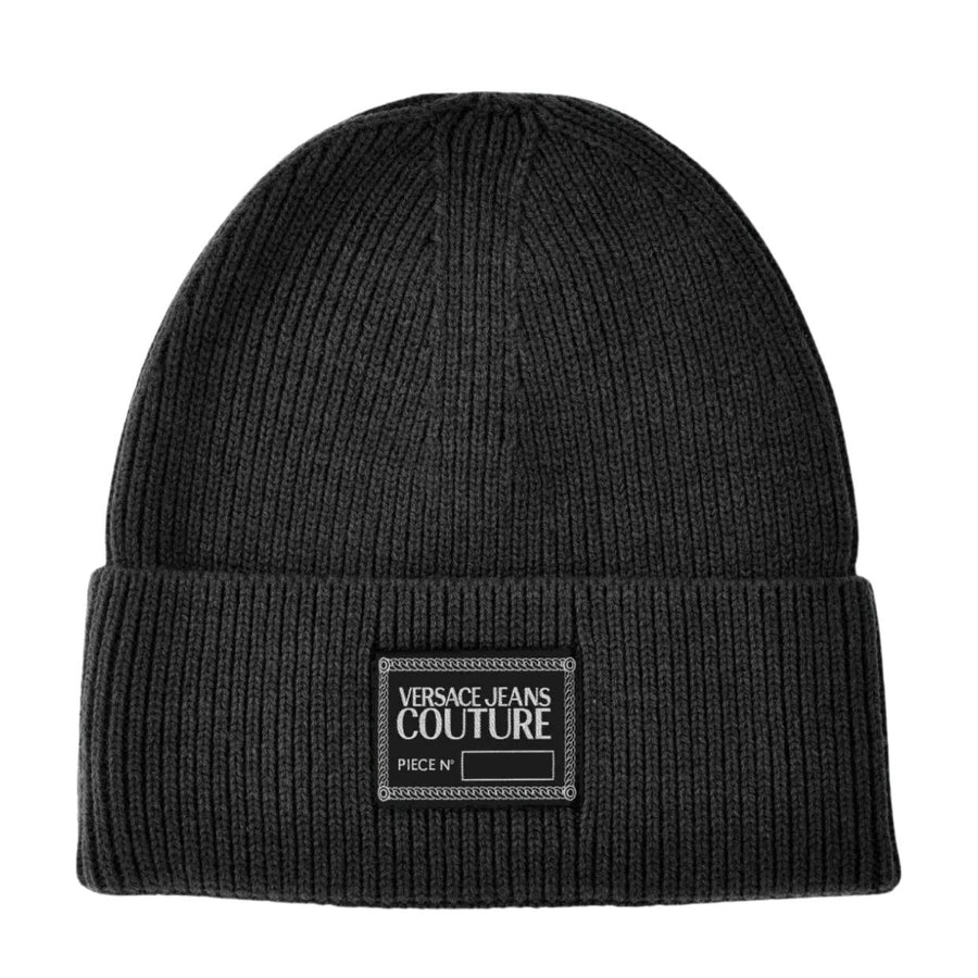 Versace Jeans Couture Piece Number Label Black Beanie Hat