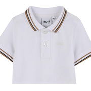 BOSS Baby Iconic Stripes White Short Sleeve Polo Shirt