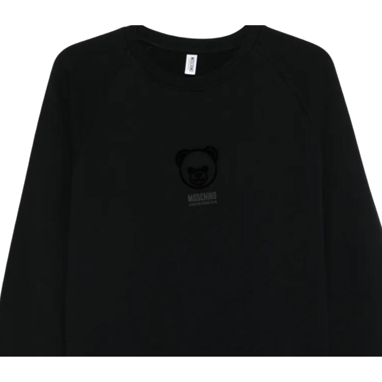 Moschino Underwear Teddy Bear Motif Logo Black Sweatshirt