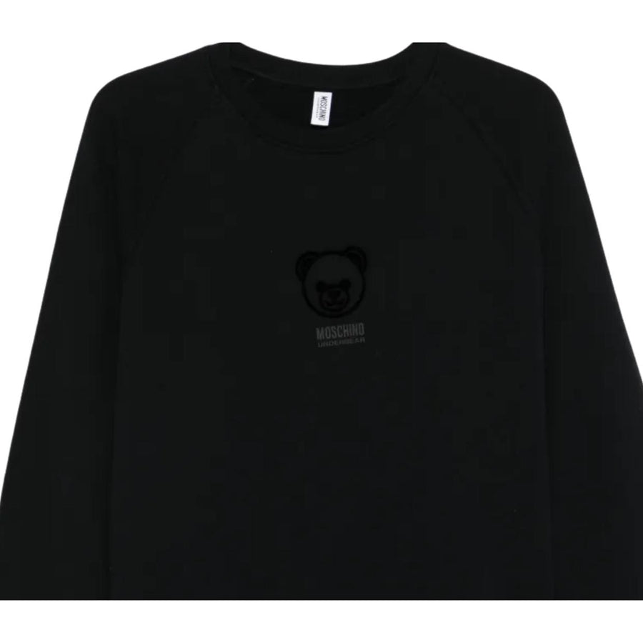 Moschino Underwear Teddy Bear Motif Logo Black Sweatshirt