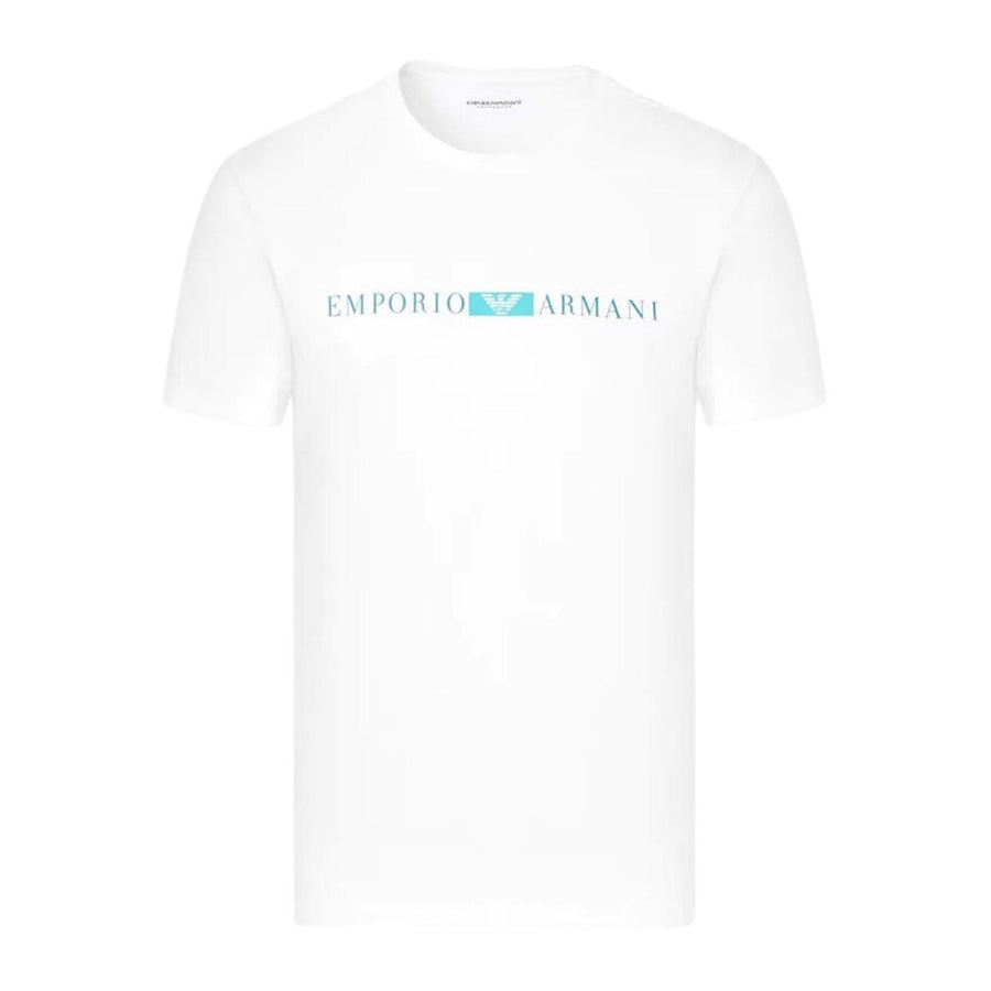 Emporio Armani Bodywear Contrast Print Logo White T-Shirt