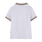 BOSS Baby Iconic Stripes White Short Sleeve Polo Shirt