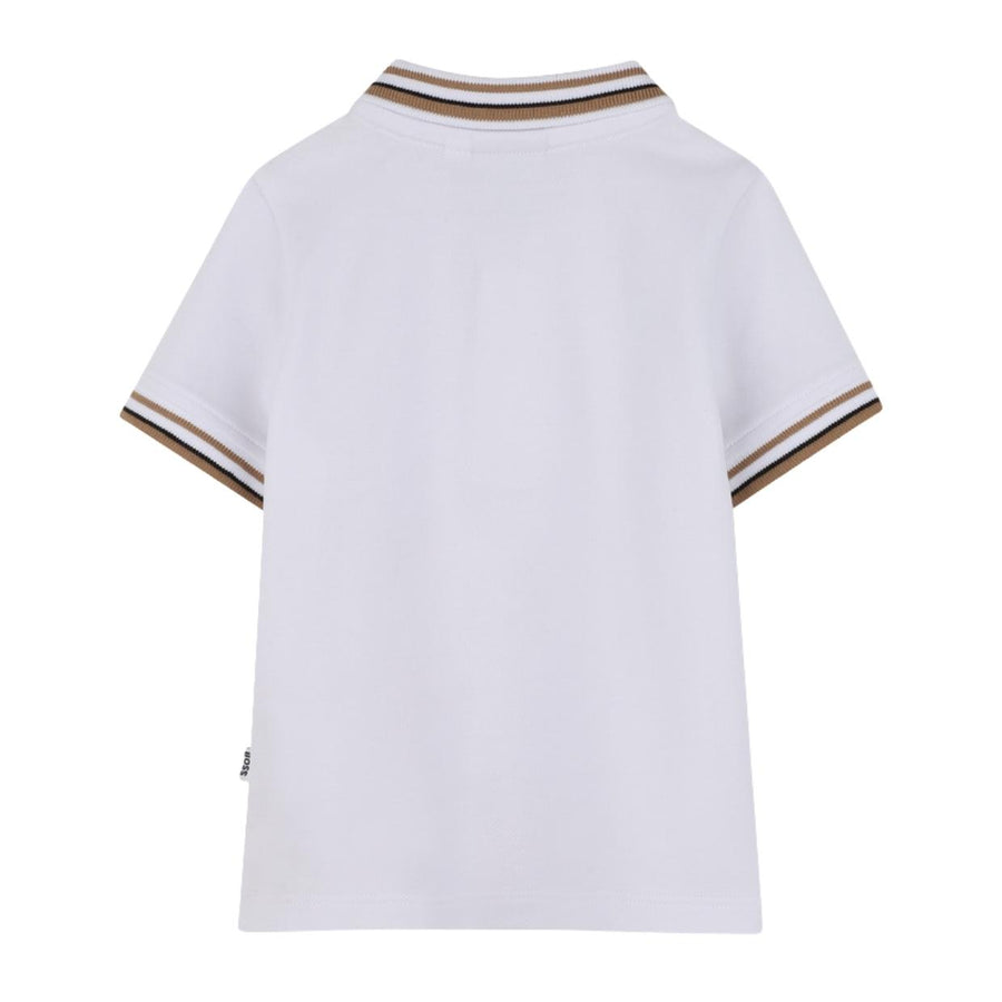 BOSS Baby Iconic Stripes White Short Sleeve Polo Shirt