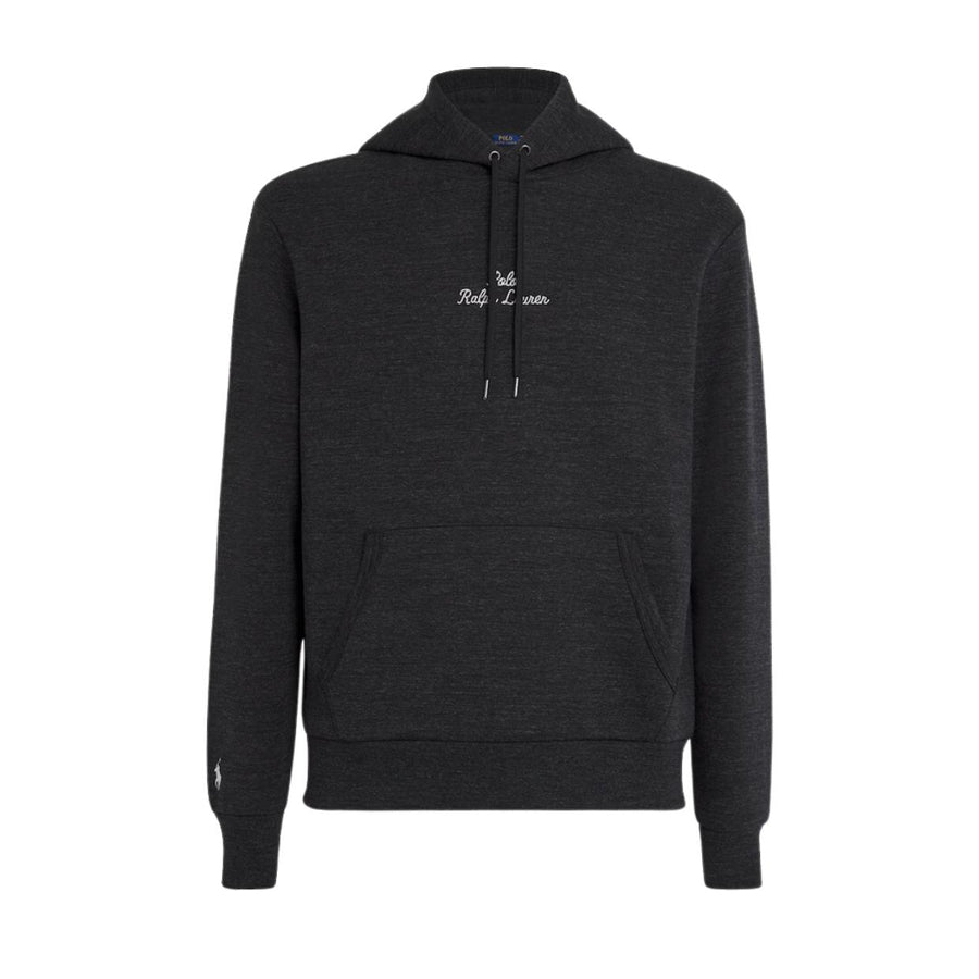 Polo Ralph Lauren Embroidered Chain-Stitched Logo Black Heather Hoodie