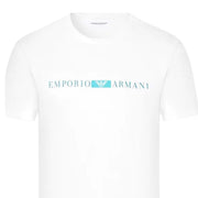 Emporio Armani Bodywear Contrast Print Logo White T-Shirt