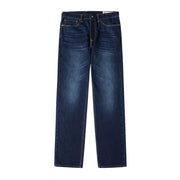 EVISU Brushstroke Seagull Print Regular Fit Indigo Wash Effect Denim Jeans