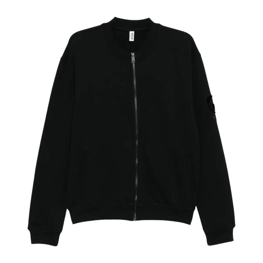 Moschino Underwear Teddy Bear Motif Logo Black Zip-Up Sweatshirt