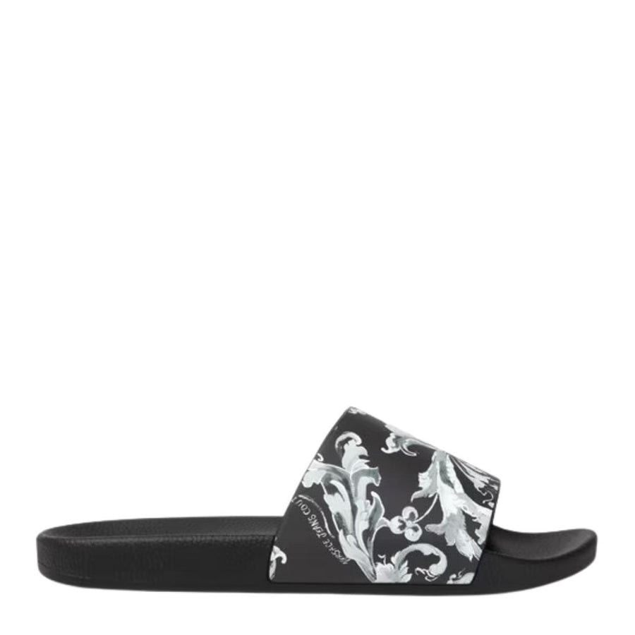 Versace Jeans Couture Outline Barocco Black Sliders