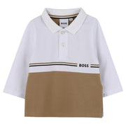 BOSS Baby Printed Logo Long Sleeve Cookie Polo Shirt