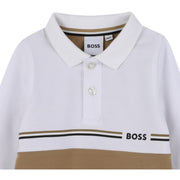 BOSS Baby Printed Logo Long Sleeve Cookie Polo Shirt