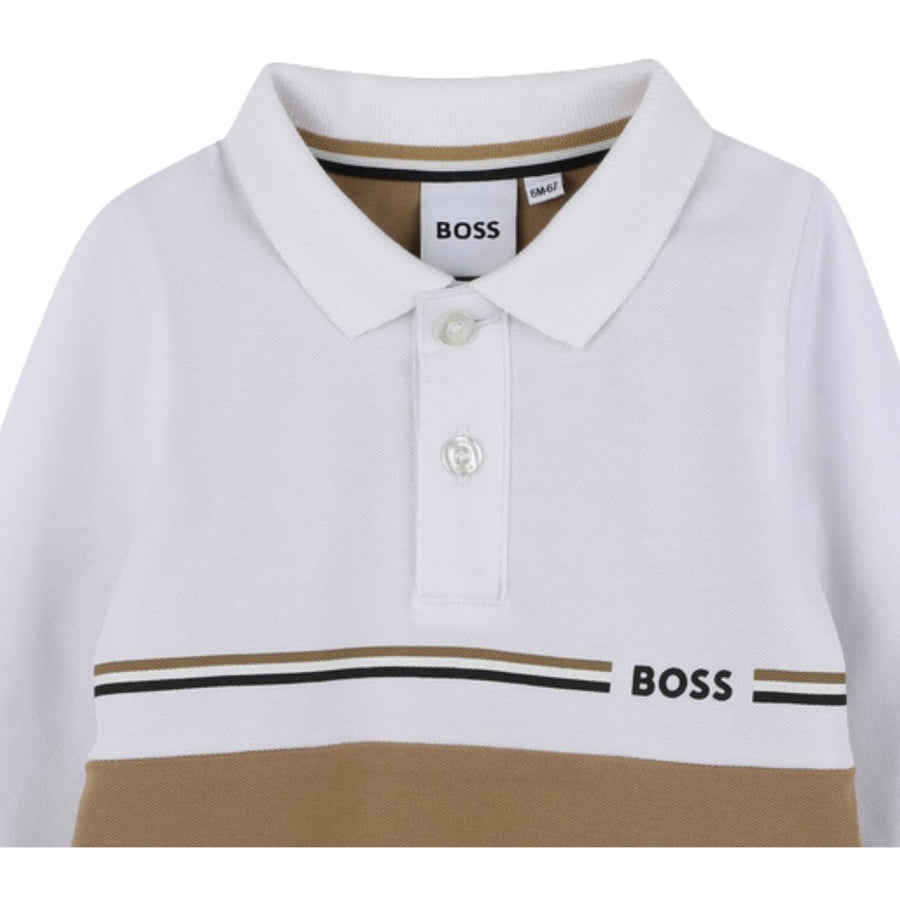 BOSS Baby Printed Logo Long Sleeve Cookie Polo Shirt