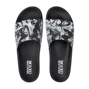 Versace Jeans Couture Outline Barocco Black Sliders