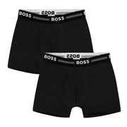 BOSS Kids Stretch Cotton Black Two-Pack Boxers