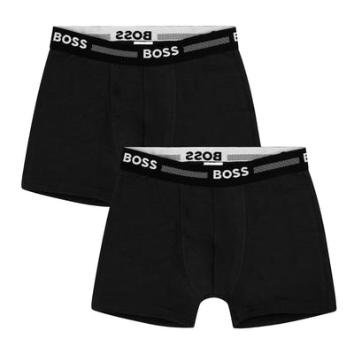 BOSS Kids Stretch Cotton Black Two-Pack Boxers