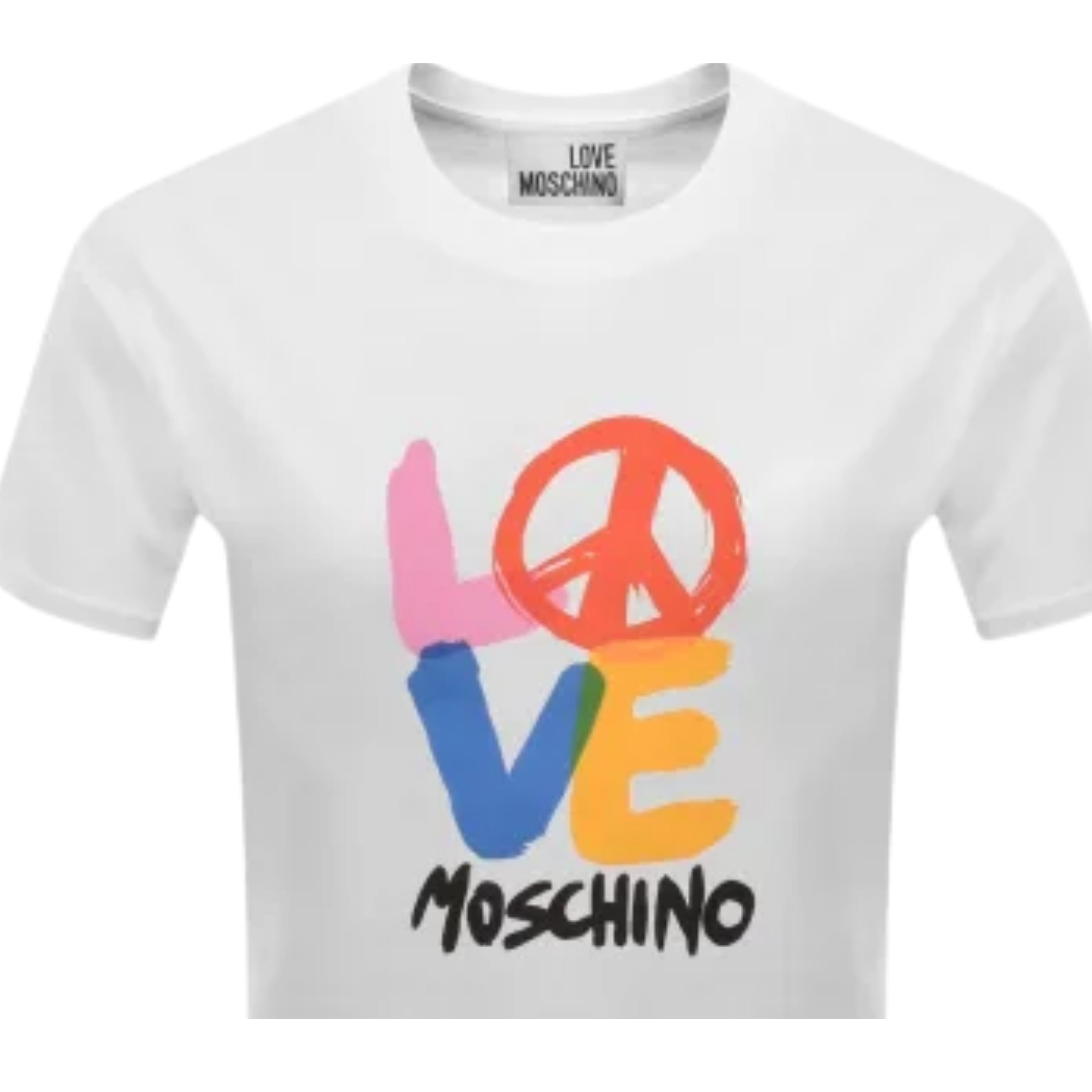 Love Moschino Printed Logo White T-Shirt