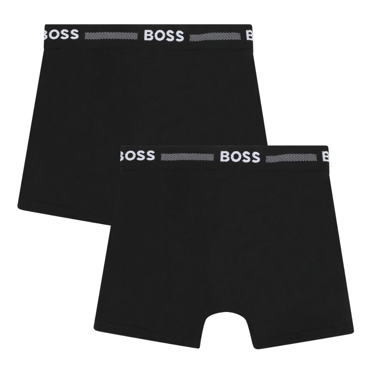 BOSS Kids Stretch Cotton Black Two-Pack Boxers