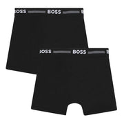 BOSS Kids Stretch Cotton Black Two-Pack Boxers