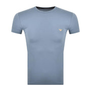 Emporio Armani Bodywear Contrast Embroidered Logo Blue T-Shirt