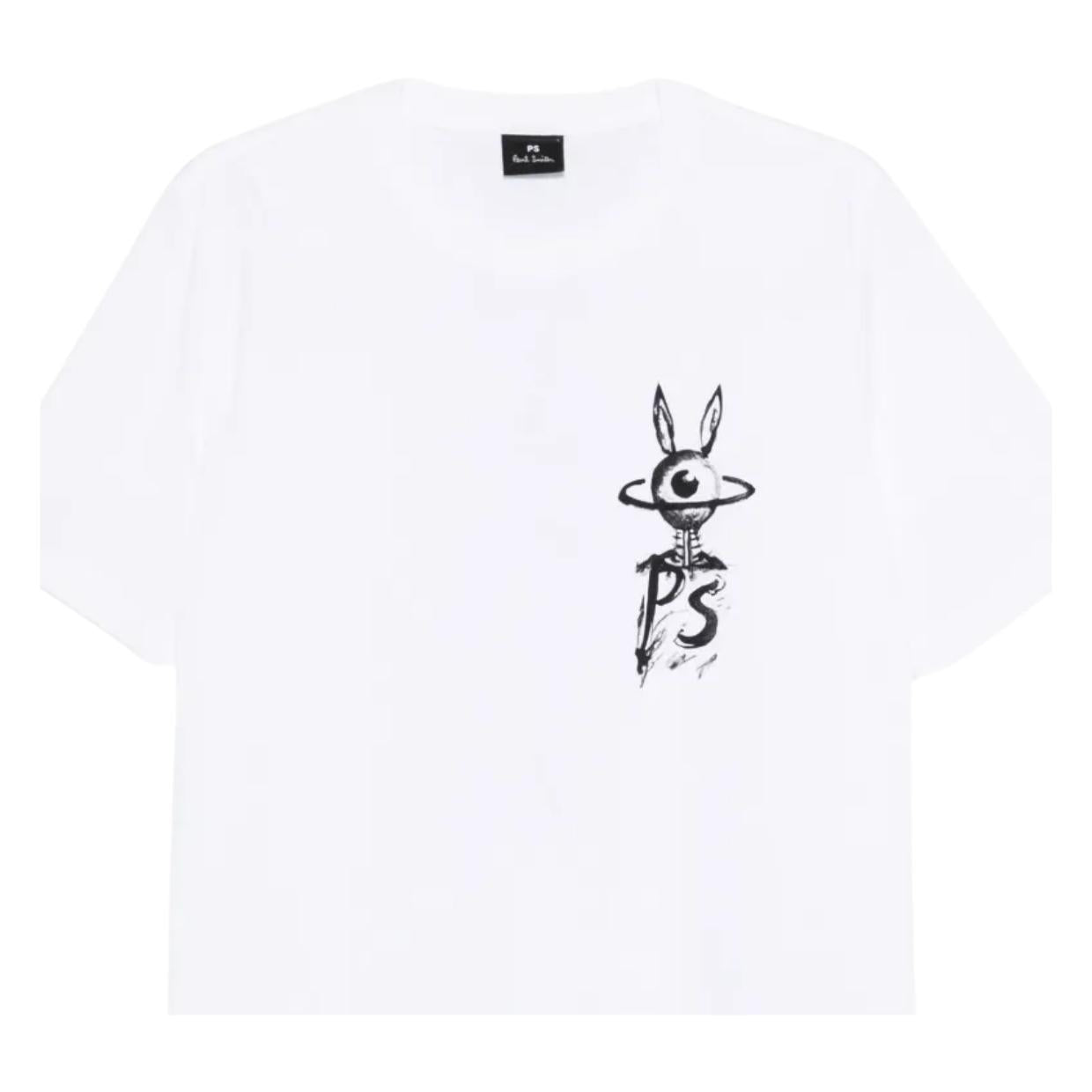 Paul Smith Regular Fit PS Eye Print White T-Shirt