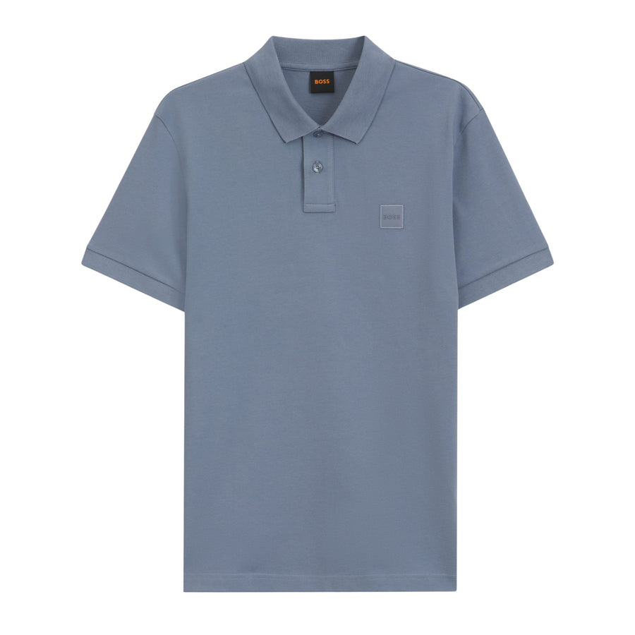 BOSS Logo Patch Slim Fit Passenger Blue Polo Shirt