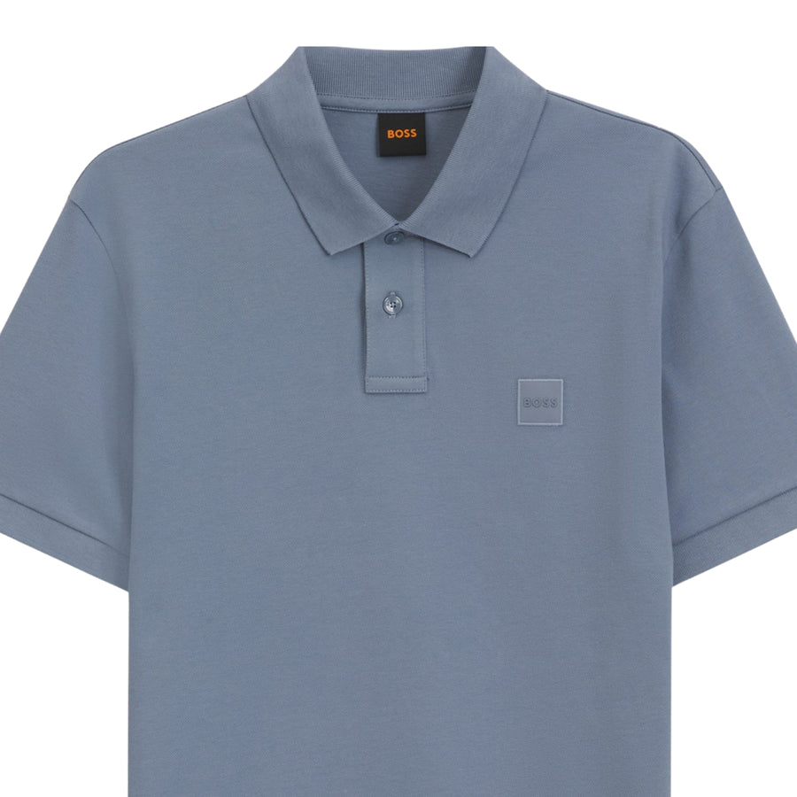 BOSS Logo Patch Slim Fit Passenger Blue Polo Shirt