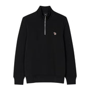 Paul Smith Zebra Logo Patch Black Half Zip Sweatshirt