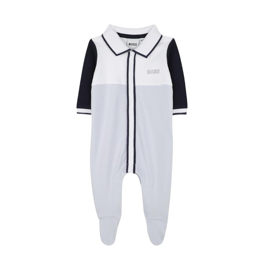 BOSS Baby Printed Logo Tricolour Blue Babygrow