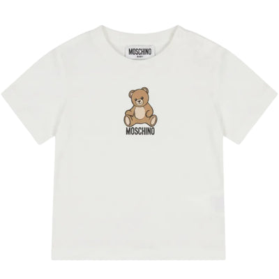 Moschino Baby Print Teddy Bear White T-Shirt