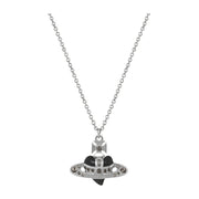 Vivienne Westwood Platinum Black New Diamante Heart Pendant