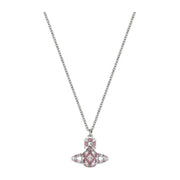 Vivienne Westwood Platinum Crystal Rose Enamel Rachelle Bas Relief Pendant