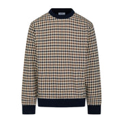 Aquascutum Active Club Check Navy Crewneck Sweatshirt
