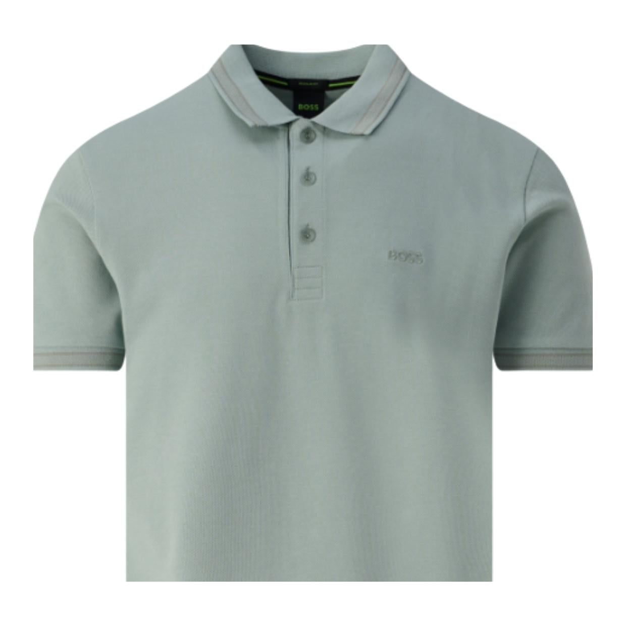 BOSS Embroidered Logo Paddy Light Green Polo Shirt
