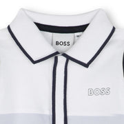 BOSS Baby Printed Logo Tricolour Blue Babygrow