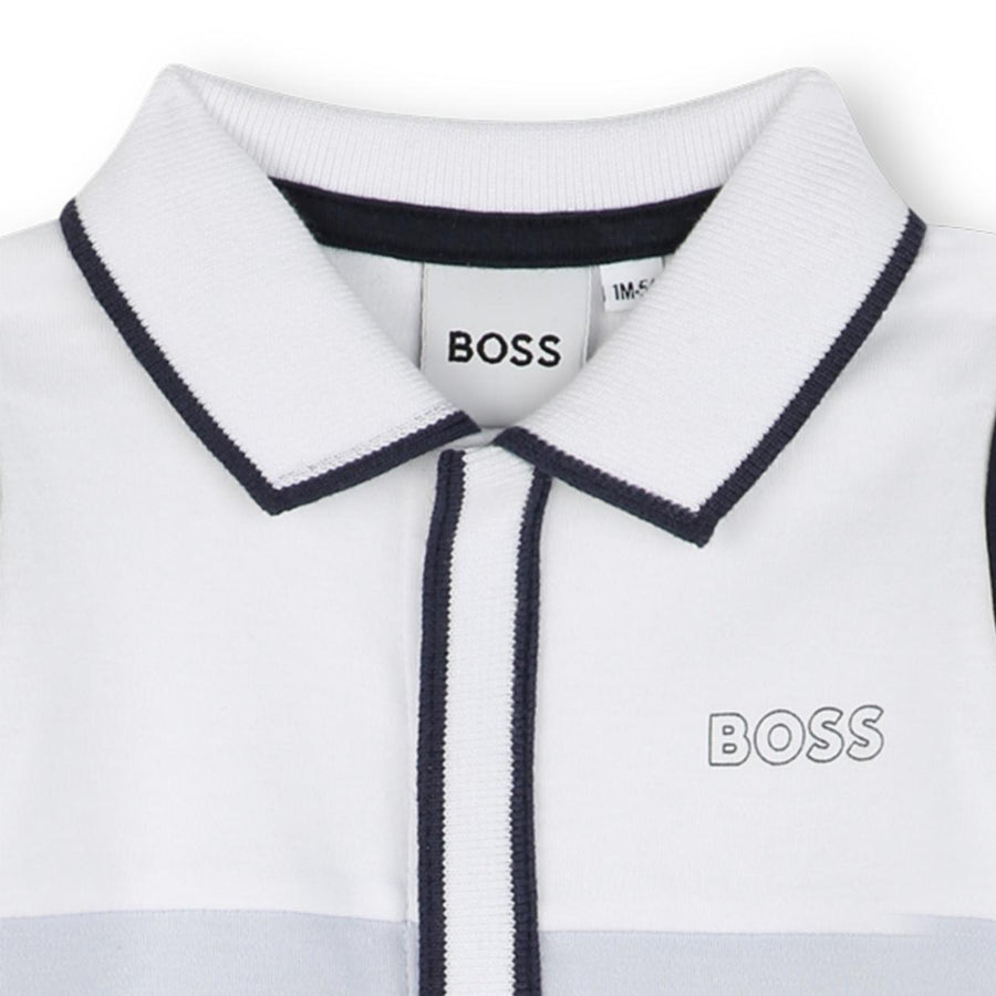 BOSS Baby Printed Logo Tricolour Blue Babygrow